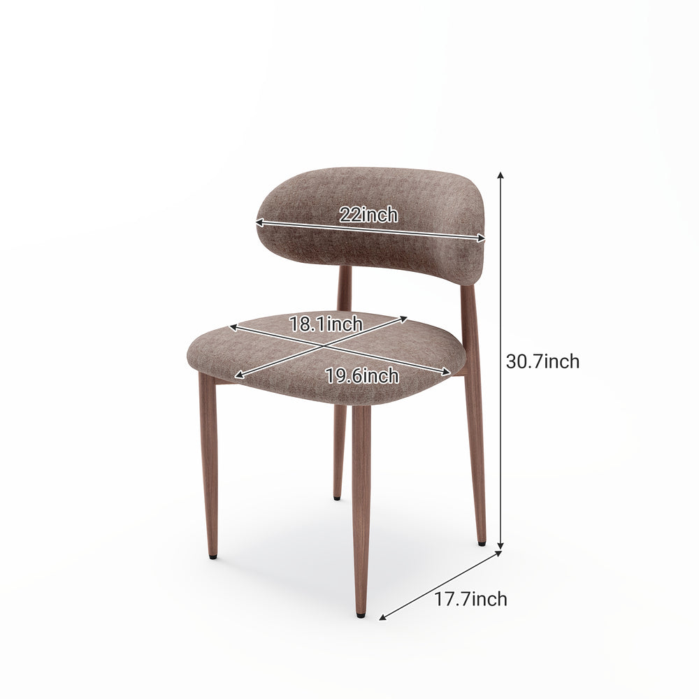 English Elm Dining Chair Set with Wood Grain Metal Frame Upholstered Seat Modern Farmhouse Kitchen Coffee W3316P449688
