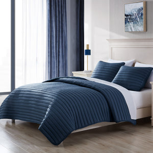 English Elm Excursion Puffer Comforter Set For Twin Beds – Cozy Navy 2-Piece Bedding For Indoor & Outdoor Use B340P341952