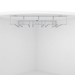 English Elm Syrah Corner Bar Cabinet White with 8 Bottle Cubbies, 12-Glass Rack & 2 Shelves, Space-Saving Design B070102687