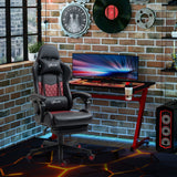 English Elm Vinsetto Racing Gaming Chair Diamond Pu Leather Office Gamer Chair High Back Swivel Recliner With Footrest, Lumbar Support, Adjustable Height, Black