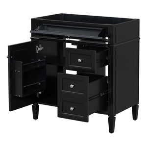 English Elm 30'' Modern Bathroom Vanity Cabinet With 2 Drawers, Tip-Out Storage & Adjustable Shelves, Stylish Design N710P250685B