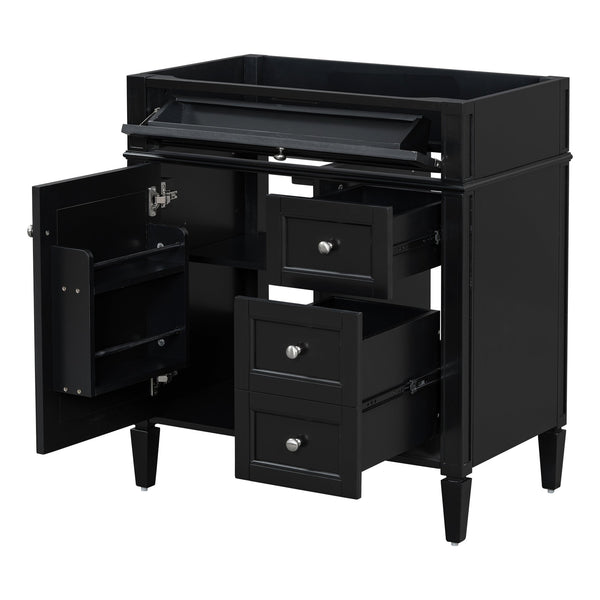 English Elm 30'' Modern Bathroom Vanity Cabinet With 2 Drawers, Tip-Out Storage & Adjustable Shelves, Stylish Design N710P250685B