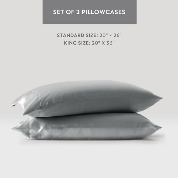 English Elm 4 Luxury Satin Twin Sheet Set - 100% Polyester, Soft Smooth 90g Finish, Deep Pocket Fit & Breathable Comfort Grey 11.81 L x 9.84 W x 3.15 H B035P319693