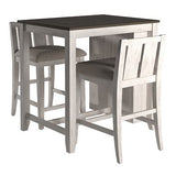 Homelegance By Top-Line Chevalier Two-Tone Counter Height 3-Piece Dining Set White MDF