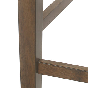 English Elm Christopher Knight Home® - Farmhouse Upholstered Wood Counter Stools Set of 2 — Rustic Ladderback PU Seats, Rubberwood Frame, Cozy Comfort Brown 69005.00ABRN