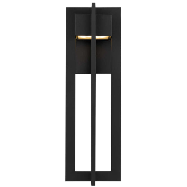 English Elm 18 Inch Matte Black Integrated Led Outdoor Sconce with Sandblast Glass Diffuser B370P414031