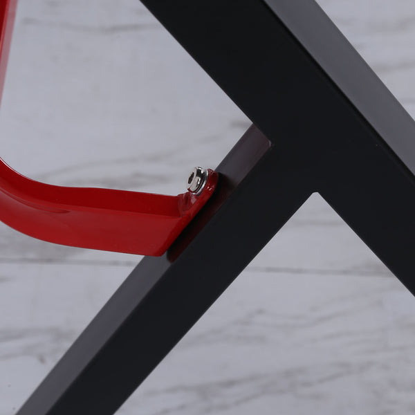 English Elm HOMCOM 47" Gaming Desk with Elevated Monitor Shelf, Carbon-Fiber Top, K-Frame, Cup Holder Hook Cable Management W2225S00062