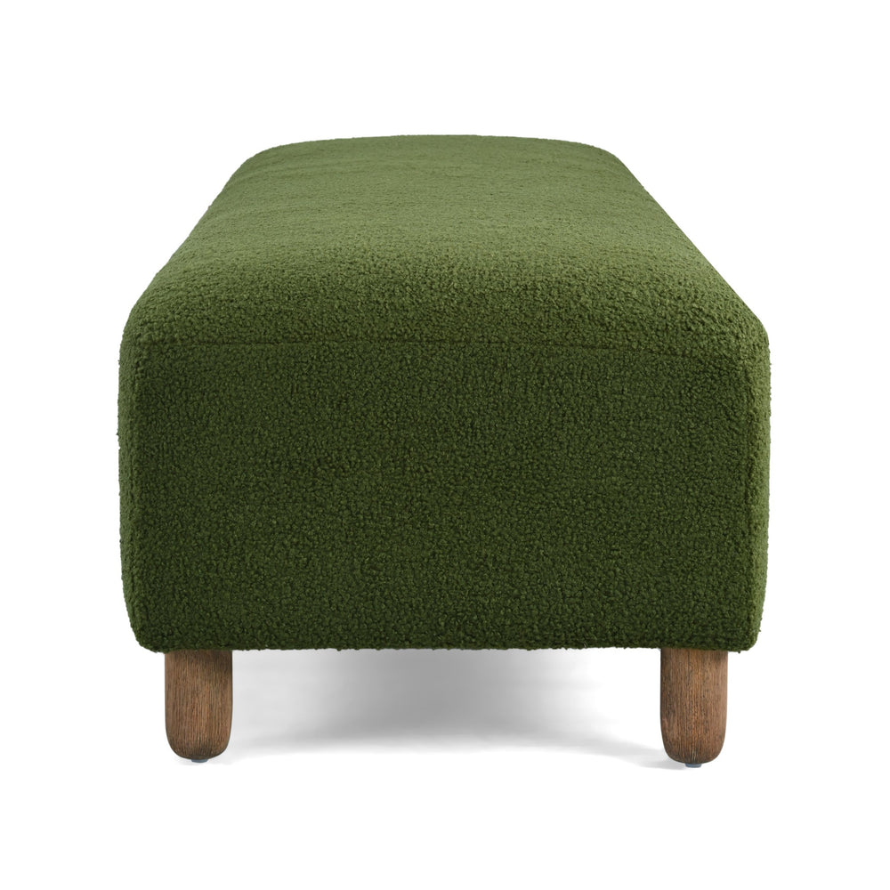 English Elm Comfortable Forest Green Upholstered Ottoman Bench for Living Room or Bedroom Seating N769P186934F