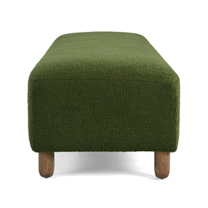 English Elm Comfortable Forest Green Upholstered Ottoman Bench for Living Room or Bedroom Seating N769P186934F