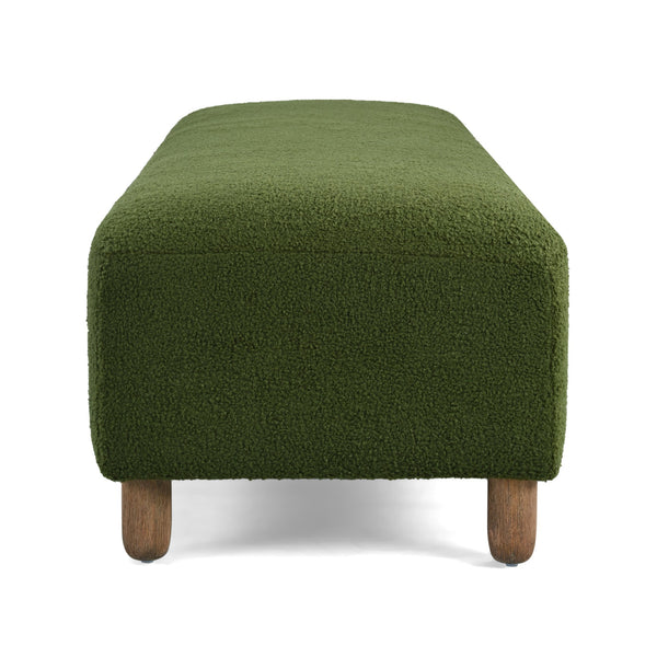English Elm Comfortable Forest Green Upholstered Ottoman Bench for Living Room or Bedroom Seating N769P186934F