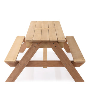 English Elm 3-in-1 Kids Cedar Outdoor Picnic Sand Water Play Table with Shading Umbrella W1390P160713
