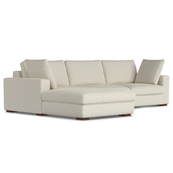 English Elm Charlie Deep Seater Left Sectional Sofa with Extra-Wide Chaise, Eco Performance Fabric, 122" Oversized Lounge Cream B136P199285