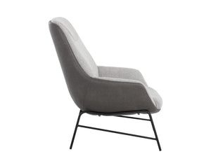 Sunpan Lucier Lounge Chair - Stylish Comfort with Durable Fabric and Elegant Matte Black Finish for Any Space Matte Black, Belfast Heather Grey / Bravo Ash