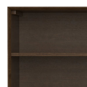 English Elm Banting Solid Rubberwood Low Wide Bookcase in Walnut Brown with Graphite Metal Frame, 4 Open Shelves, 64" W, Anti-Tip Protection B136P238608