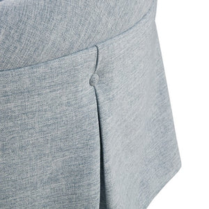 English Elm Skirted Tufted 32" Round Ottoman with 3.5" Foam Cushion, 300lb Capacity, Jacquard Fabric, Black Legs B035P256577