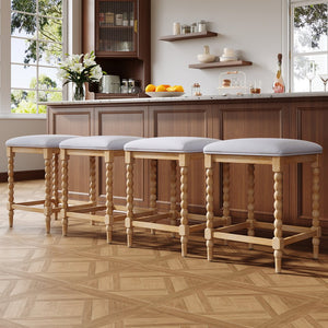 English Elm Christopher Knight Home® - 26''Counter 26'' Counter Stools Set Of 4 - Upholstered Foam-Padded Seats, Sturdy Acacia Frame For Kitchen Bars N780P339749N-2