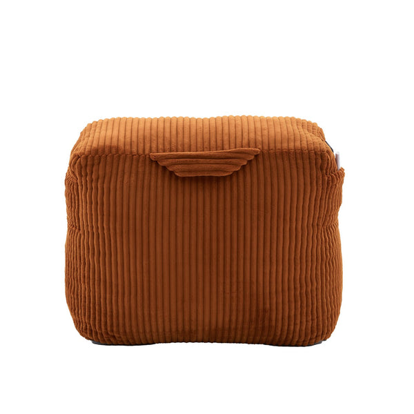English Elm Big Corduroy Lounger Bean Bag with Ottoman Memory Foam Fill for Living Room Orange W395P435350