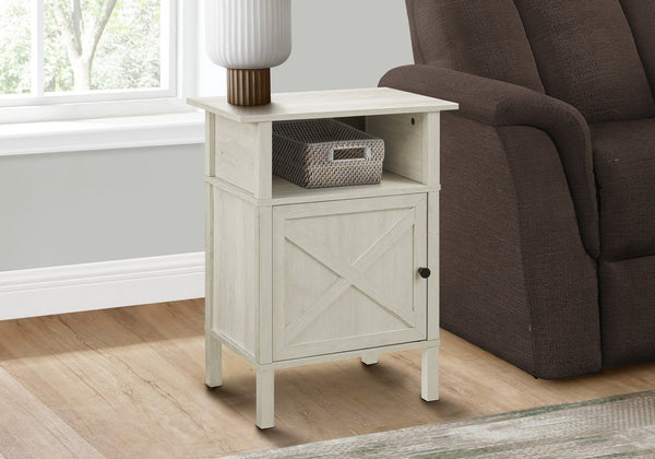 English Elm Accent Side Table with Open Shelf and Cabinet Storage for Compact Living Spaces Oak B2710P461703