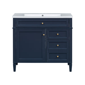 English Elm 36'' Modern Bathroom Vanity Set With Sink, Mirror & 6 Open Shelves - Stylish Storage Solution! N710S236006C