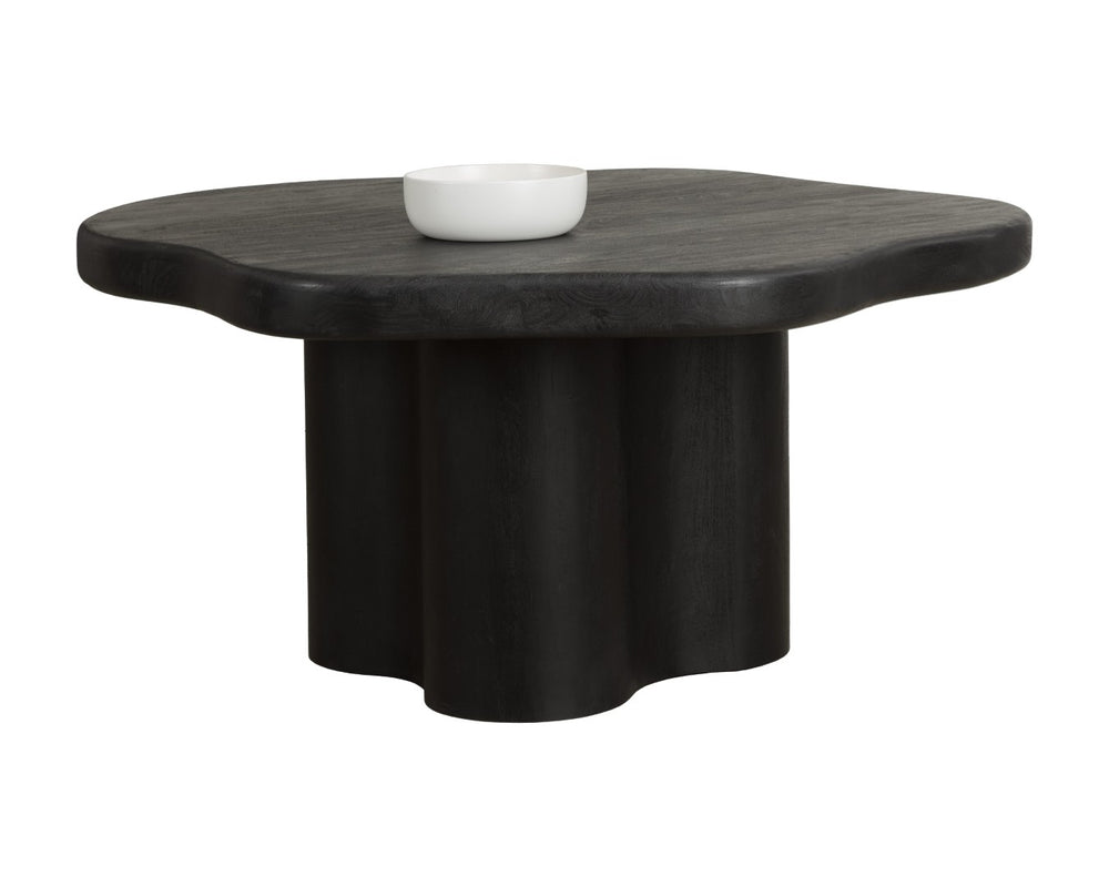 Sunpan BELLONA Dining Table - Charcoal Black Acacia Wood, Sculptural Design for Contemporary Spaces - 68.5" 112357