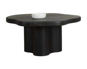 Sunpan BELLONA Dining Table - Charcoal Black Acacia Wood, Sculptural Design for Contemporary Spaces - 68.5" 112357
