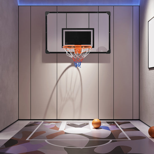 English Elm Soozier Wall Mount Basketball Hoop Shatterproof Backboard Steel Rim Outdoor Indoor W2225P200460