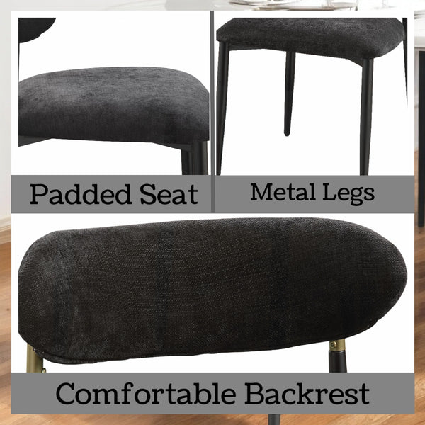 English Elm Jaramillo Upholstered Contemporary Side Chair Set of 2 with Metal Frame, Comfortable Foam Seating Black 31 L x 24 W x 24 H B2726P287293