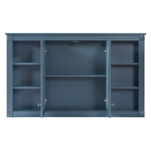 English Elm 47 Inch Wall Mounted Medicine Cabinet with Mirror Open Shelving and Adjustable Storage N710P363550C