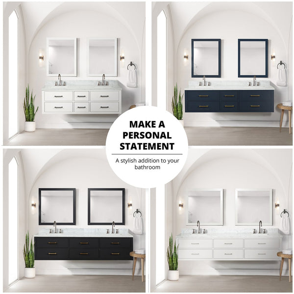 English Elm Black Double Bath Vanity - 80" Midcentury Modern Design With Ample Storage & Soft-Close Hardware B2731P258094
