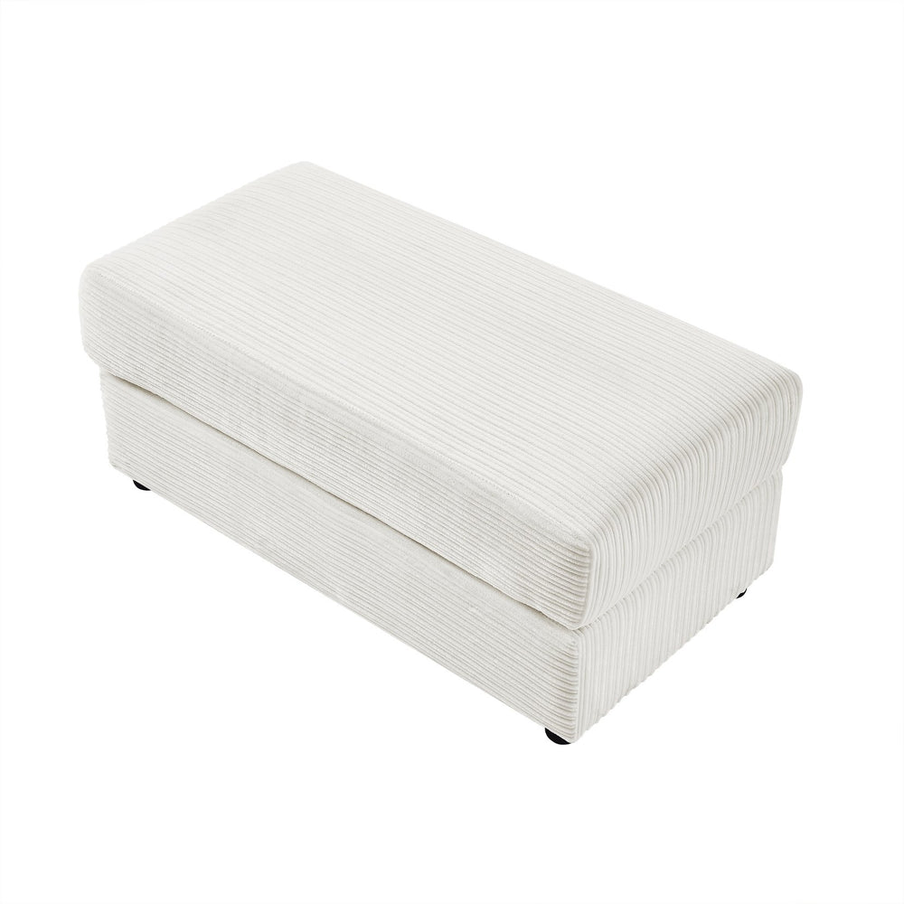 English Elm 95.3" Modern 3-Seater Sectional Sofa With Dual Ottomans, Usb Ports, Cup Holders & Hidden Storage N719S001613A