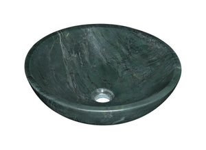 English Elm Green Natural Marble Vessel Sink - Polished Finish, Unique Veining, Elegant Bathroom Upgrade  ⌀15.7" W1696P333279
