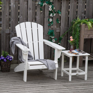 English Elm Outsunny Adirondack Chair With Integrated Cup Holder, Durable Hdpe Lounger For Patio & Garden Fun W2225P217572-GIGA