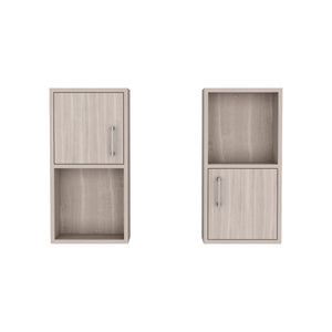English Elm Oba Beige 2-Pc Wall-Mounted Bathroom Medicine Cabinet with Open & Closed Storage, Compact Design B070P188847