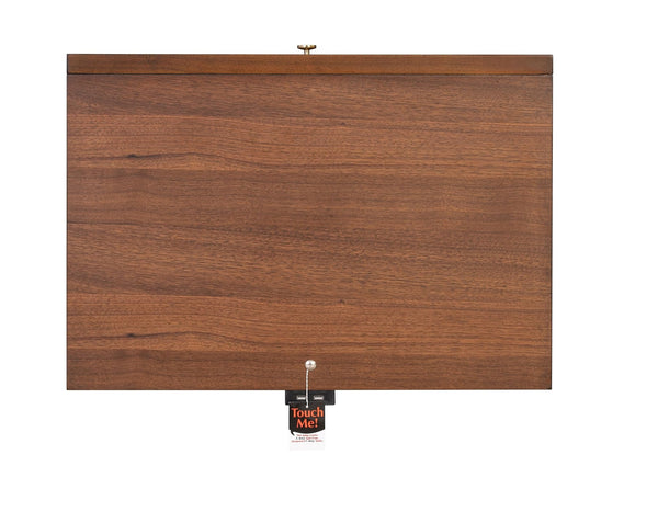 English Elm Mid Century Modern Walnut Nightstand Rubberwood Usb Port Gold Tapered Legs Bedroom B2741P433338