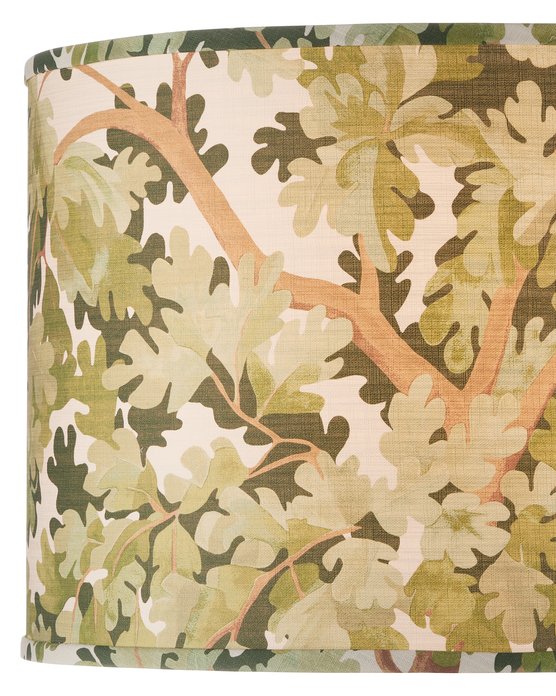 Currey & Company Woodland Drum Lamp Shade - Elegant Oak Tree Design On Fabric For A Stylish Home Décor Upgrade Green Cotton 0900-6012-currey-company