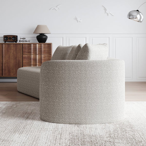 English Elm Modern Oversized Sectional Sofa - 112-Inch Curved Cloud Couch With 4 Pillows For Ultimate Comfort W834P323314