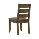 English Elm Set Of 2 Upholstered Seat Dining Chairs In Knotty Nutmeg Finish