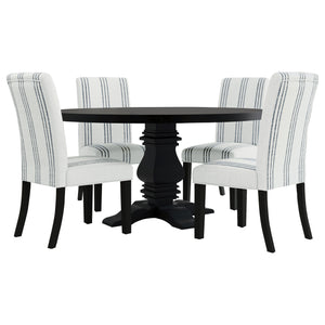 English Elm Evanston Farmhouse X-back Dining Chairs White Hardwood Set with Gray Upholstered Seats B062P441429