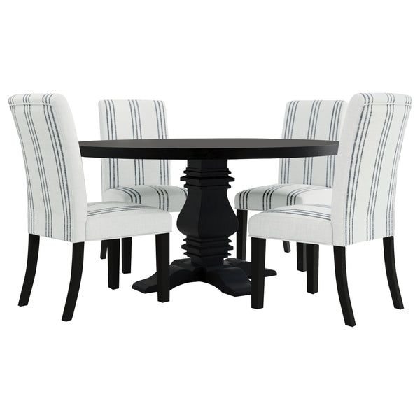English Elm Evanston Farmhouse X-back Dining Chairs White Hardwood Set with Gray Upholstered Seats B062P441429