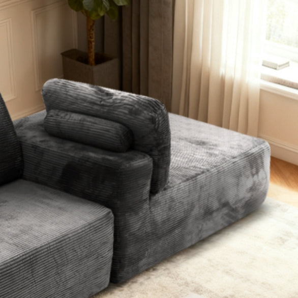 English Elm Cloud Oversized Corduroy Chaise Sectional with Deep Seat for Cozy Living Spaces W3975P391636