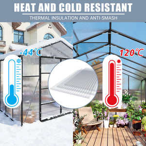 English Elm 10 Pack Twin Wall Polycarbonate Greenhouse Panels Uv Blocking Insulated Roofing Sheets W3213P460535