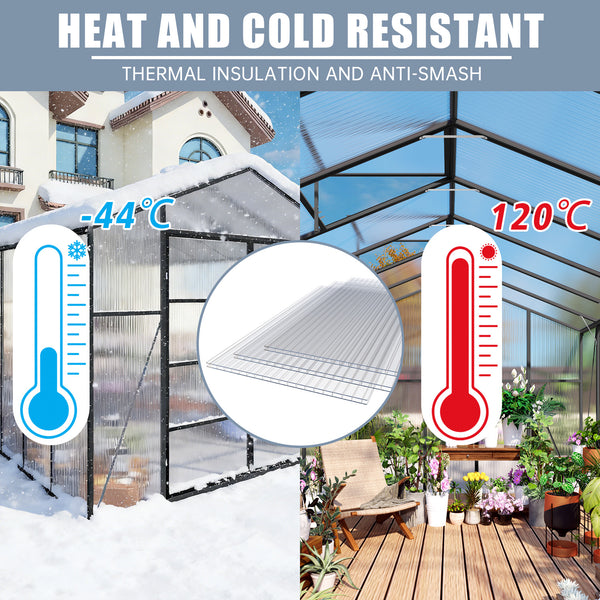 English Elm 10 Pack Twin Wall Polycarbonate Greenhouse Panels Uv Blocking Insulated Roofing Sheets W3213P460535