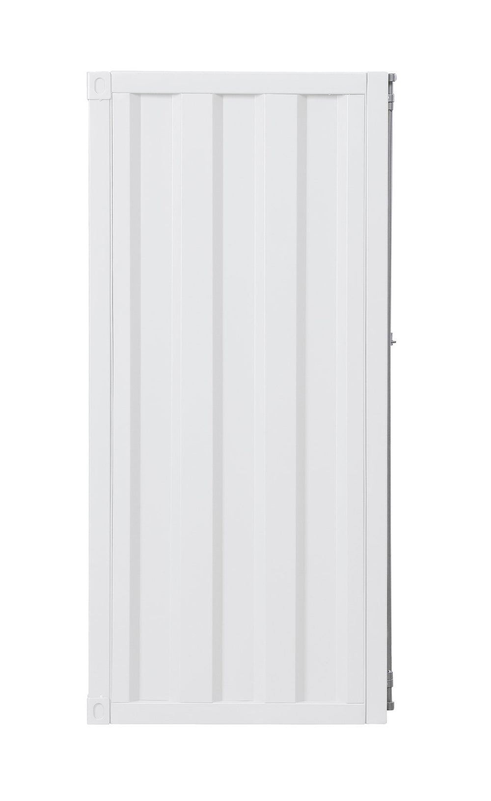 English Elm Cargo Industrial White Finish Chest with 5 Compartments, 4 Adjustable Shelves & Full-Length Lock, Metal Storage Robustly Built B2726P256349