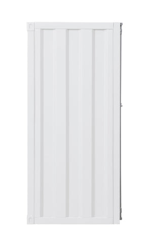 English Elm Cargo Industrial White Finish Chest with 5 Compartments, 4 Adjustable Shelves & Full-Length Lock, Metal Storage Robustly Built B2726P256349