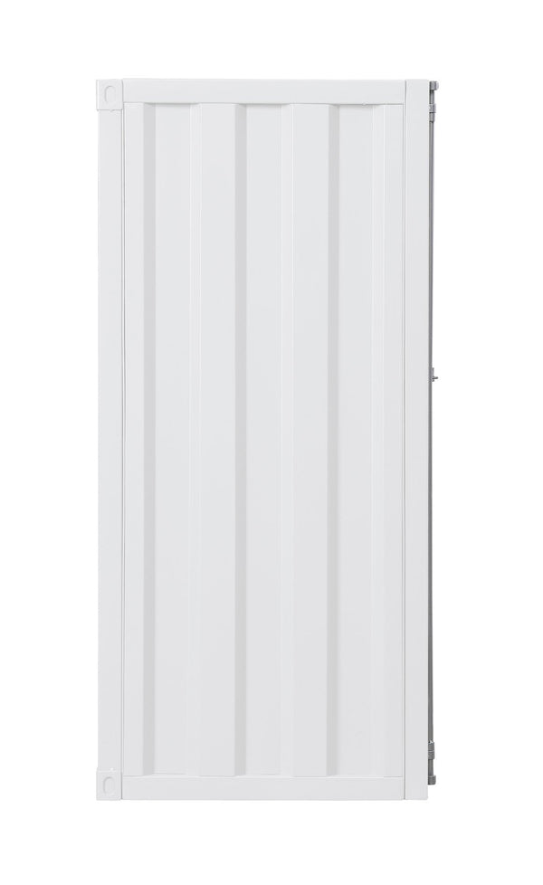 English Elm Cargo Industrial White Finish Chest with 5 Compartments, 4 Adjustable Shelves & Full-Length Lock, Metal Storage Robustly Built B2726P256349