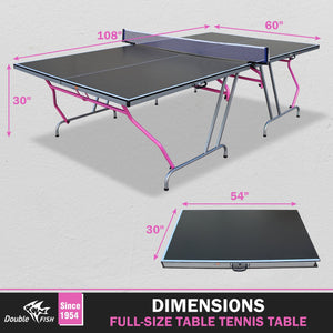 English Elm Double Fish Regulation Mdf Ping Pong Table Foldable Solo Practice Ready Indoor Play W3087P251047
