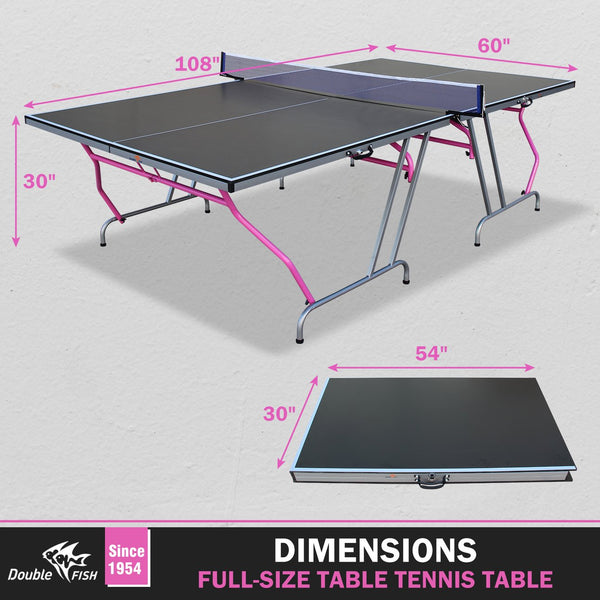 English Elm Double Fish Regulation Mdf Ping Pong Table Foldable Solo Practice Ready Indoor Play W3087P251047