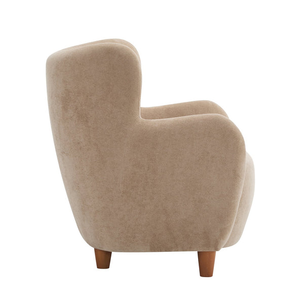 English Elm Christopher Knight Home® - Lucia Velvet Wingback Armchair with Pocket Spring Cushion, Mid-Century Birch Legs, Luxe Comfort Camel 31.5 L x 30.75 W x 30.5 H N776P205426M