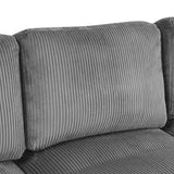 English Elm 121.3" Sectional Couch Sofa Bed Modular Sofa With Two Movable Ottomans For Living Room (Old Sku:N719S001640E), Gray