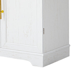 English Elm K&k Farmhouse Pantry Cabinet Tall Freestanding Kitchen Storage with Drawers Shelves White N707P356567W